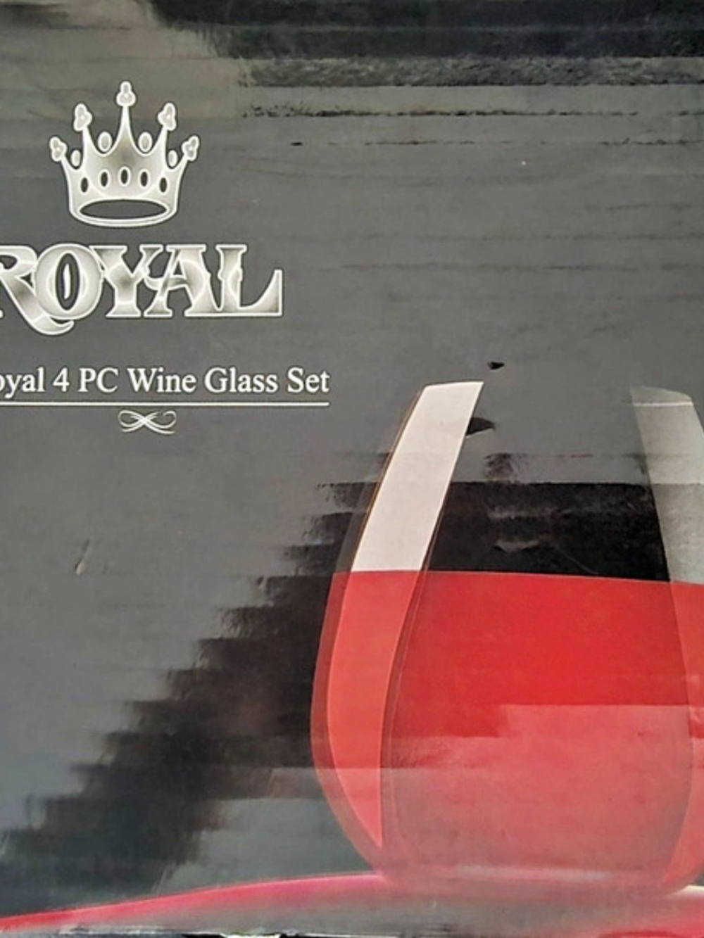 ROYAL 4 PC Wine Glass Set Clear NWT